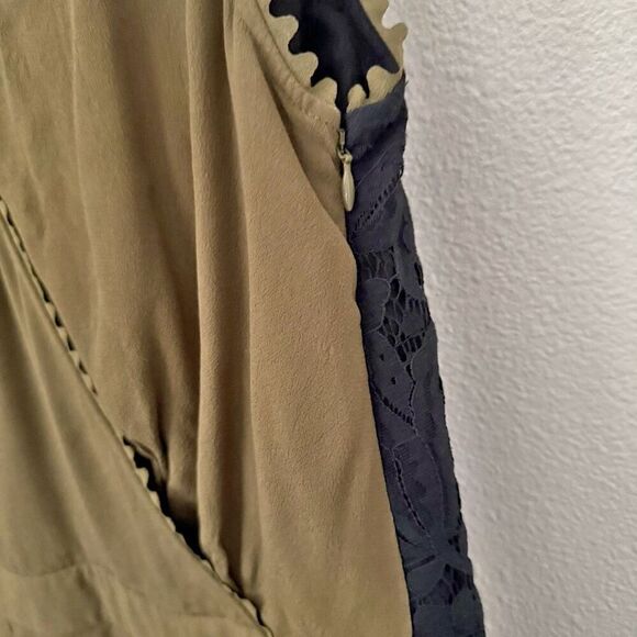 LEIFSDOTTIR x ANTHROPOLOGIE | Sani Lace Jumpsuit Moss Sleeveless Pockets | 14 - Picture 11 of 12